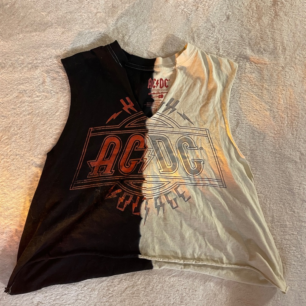 AC/DC Goodie Two sleeves cropped tank top